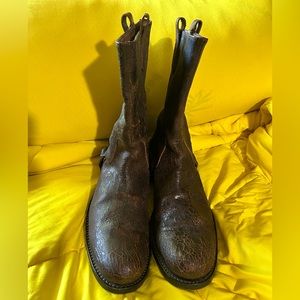RARE Brown Cracked Leather john varvatos Harness Boots 12
